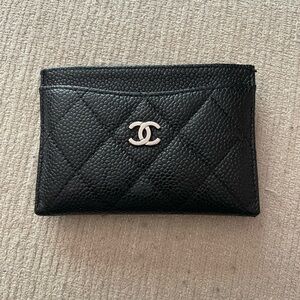 Chanel Interlocking CC Logo Card Holder black caviar